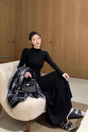 Vogsion Sculpted Elegance Ribbed Knit Maxi Dress