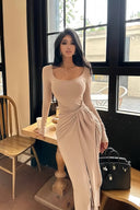 Vogsion Sculpted Muse Ruched Midi Dress