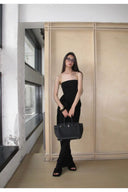 Eternal Noir Knit Sweater & Strapless Maxi Dress Set