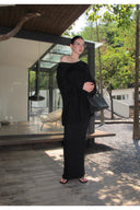 Eternal Noir Knit Sweater & Strapless Maxi Dress Set