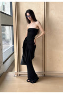 Eternal Noir Knit Sweater & Strapless Maxi Dress Set