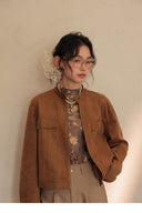 Vintage FauxSuede Cropped Jacket