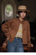 Vintage FauxSuede Cropped Jacket