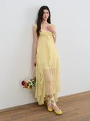 Sunlit Yellow Ruffle Summer Dress – Flowy Chiffon Maxi