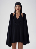 Pure Wool 2-Piece Knit Lounge Set – Halter Top, Oversized Cardigan and Knit Shorts | Minimalist Fall Winter Outfit for Women