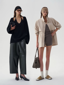 Pure Wool 2-Piece Knit Lounge Set – Halter Top, Oversized Cardigan and Knit Shorts | Minimalist Fall Winter Outfit for Women
