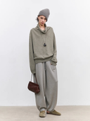 Luxury Cashmere Cowl Neck Sweater – Women’s Oversized Pullover Knitwear in Black, White, Grey & Olive Green | Winter Fall Daily Outfit Essential
