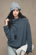 Luxury Cashmere Cowl Neck Sweater – Women’s Oversized Pullover Knitwear in Black, White, Grey & Olive Green | Winter Fall Daily Outfit Essential