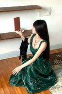 Emerald Garden Party Dress – Elegant Green Floral Maxi Gown, Vintage Romantic Ruffle Evening Dress