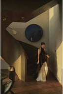 Vogsion “Eternal Contrast” Black & White Backless Evening Gown