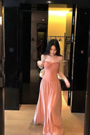 Vogsion “Rosée du Soir” Satin Bustier Gown – Blush Pink Holiday Evening Dress