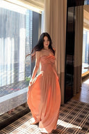 Vogsion “Rosée du Soir” Satin Bustier Gown – Blush Pink Holiday Evening Dress