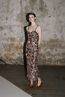 VOGSION “La Rosée Dorée” Sequin Floral Gown — Handcrafted Beaded Rose Slip Dress for Evening & Holiday Parties