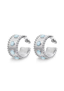 Lunar Shadow Aquamarine Huggies