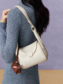 VOGSION GLJJ top-grain leather shoulder bag for daily essentials_white