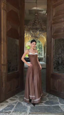 The Vogsion Liane Petite Wedding Guest Organza Ruffle Midi Dress