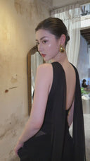 Vogsion Open Back Ribbon Maxi Dress