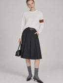 Aveline Contrast-Stripe Wool Crewneck Sweater
