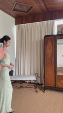 VOGSION Sylvie Petite Mint Garden Maxi Dress | Designed for Petite Wedding Guests