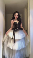 Vogsion "Nocturnal Swan" Couture Tulle & Lace 2-Piece Set