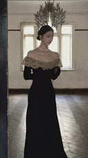 Apolline Antique-Lace Corset Maxi Dress