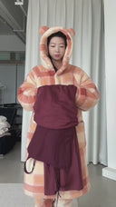 Vogsion Amara Wine Red Square Neck Maxi Dress