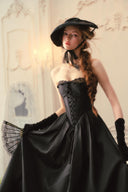 Princess X black corset midi dress editorial front
