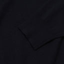 Close-up of Aveline navy wool sweater ribbed cuff