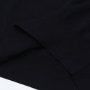 Close-up of Aveline navy wool sweater ribbed hem