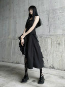 Women's Gothic dress with layered uneven skirt