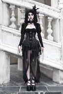 Women's Gothic clothing set with sheer asymmetric skirt