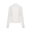 Ivory sheer long-sleeve cotton-blend layering top included with the Odeline dress set